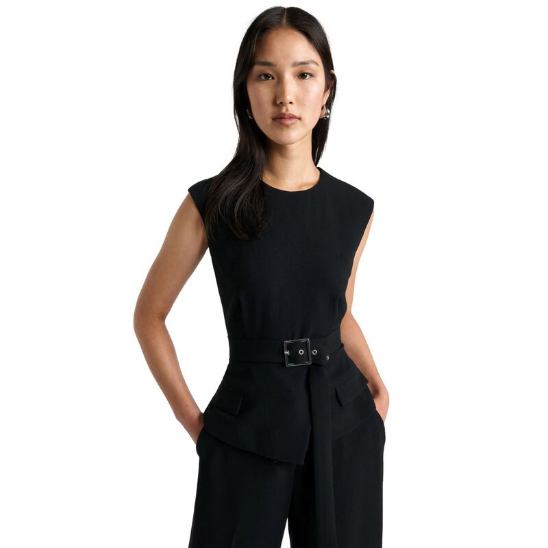 Cue Belted Tailored Sleeveless Top image number 0